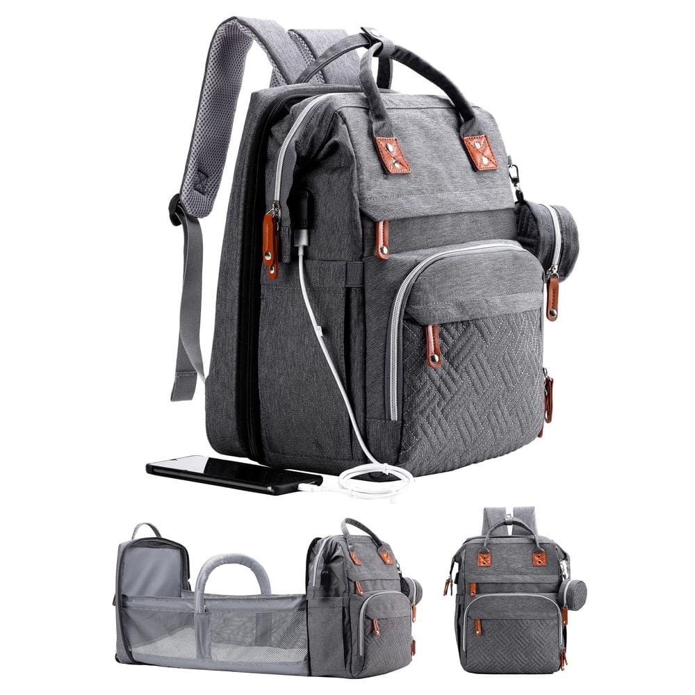 Mochila para fraldas ISMGN com estação de troca de fraldas Deep Grey