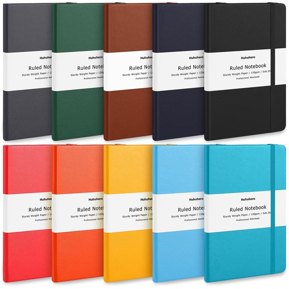 Caderno Huhuhero 10 cores forrado 128 páginas A5 120gsm capa dura