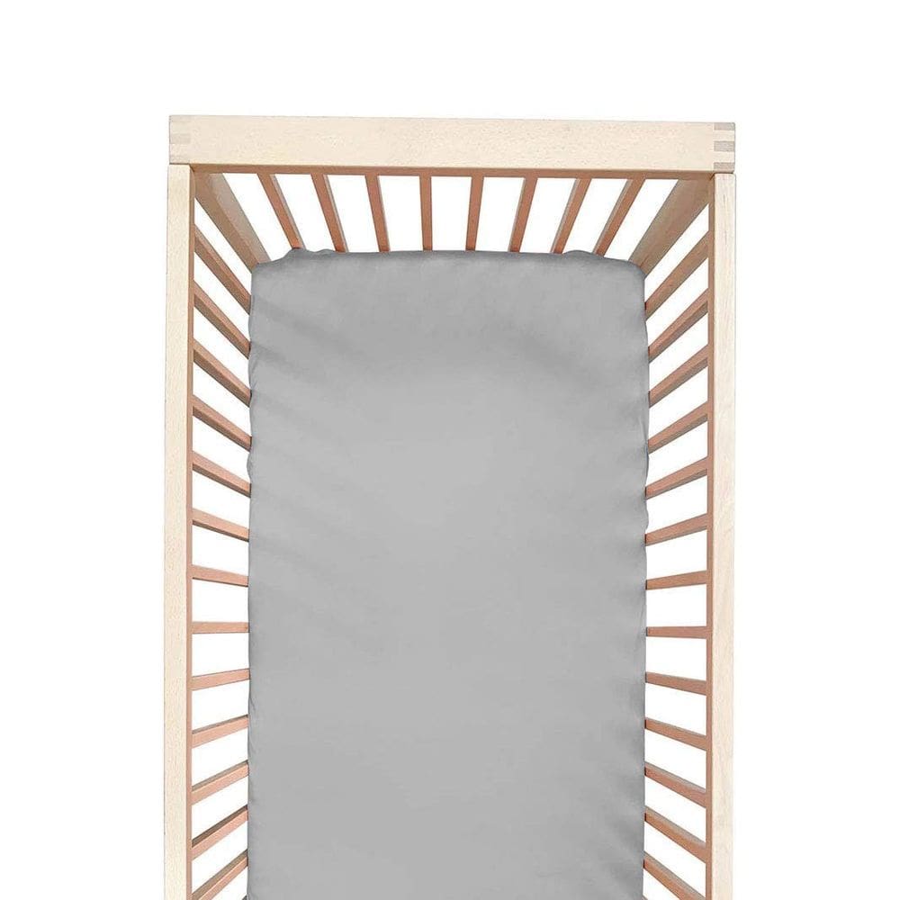Lençol de berço Cozysilk 100% seda de amoreira para bebês 70x130cm cinza claro