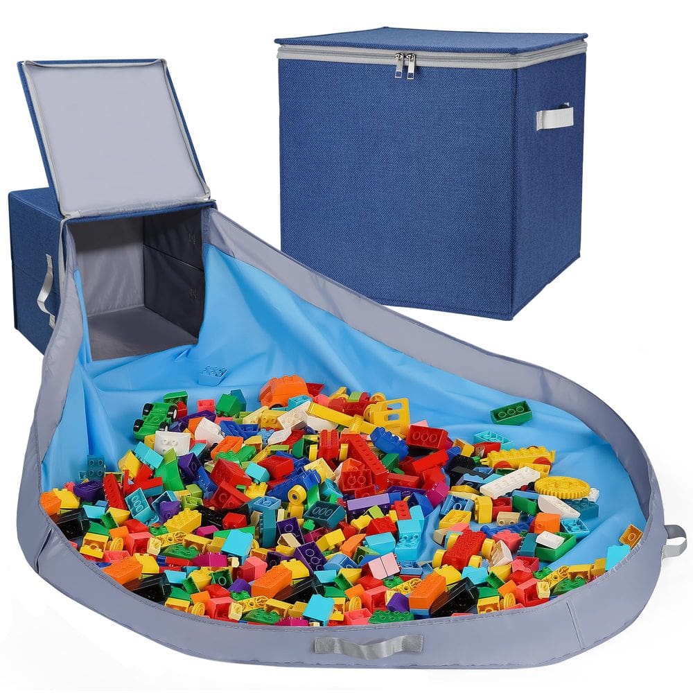 Organizador de armazenamento de brinquedos SAM AND MABEL com tapete de brincar 13x13x13cm