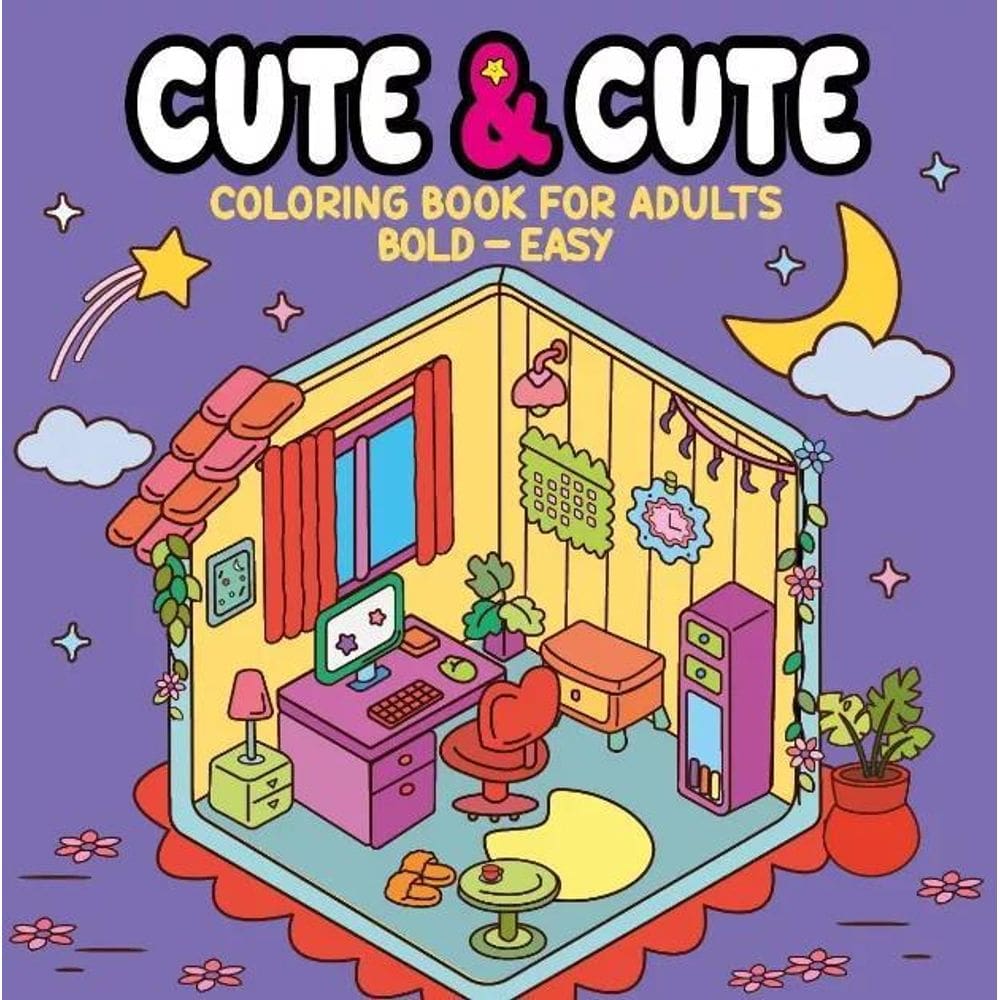 Cute & Cute - Coloring Book For Adults - Bold - Easy - 01