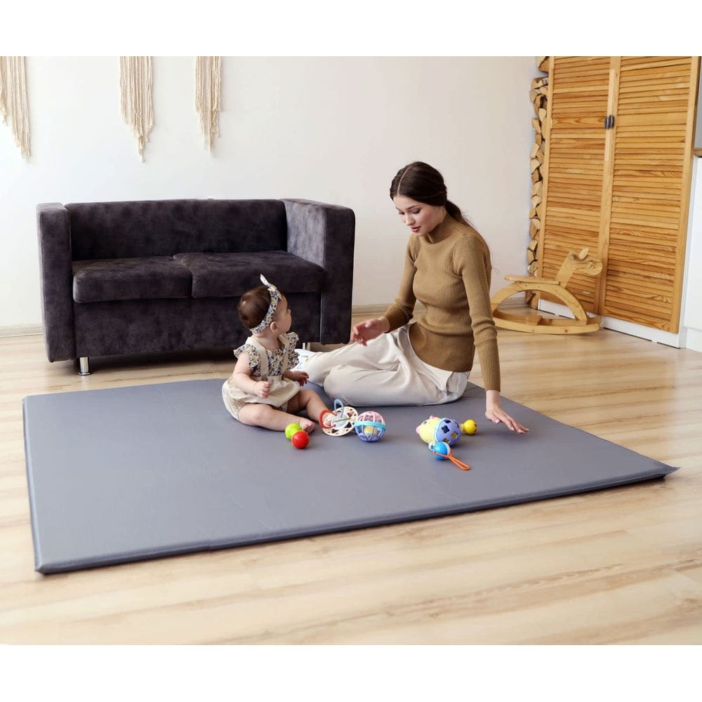 Tapete de brincar para bebês TODALE impermeável super espesso 50x50cm cinza