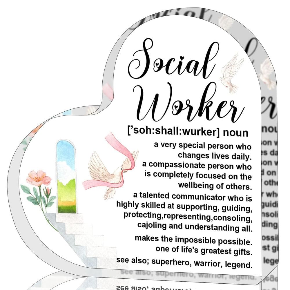 Placa decorativa Zatuiy Social Worker Gift Heart Acrílico