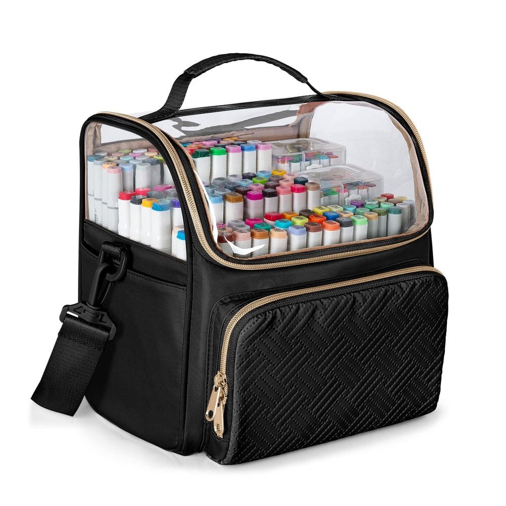 Estojo organizador de marcadores Rexmica Large para 180 marcadores preto