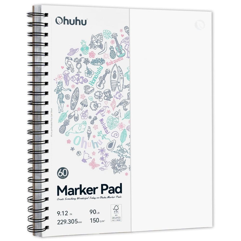 Marker Pad Ohuhu Art Sketchbook 9x12 150gsm 60 folhas