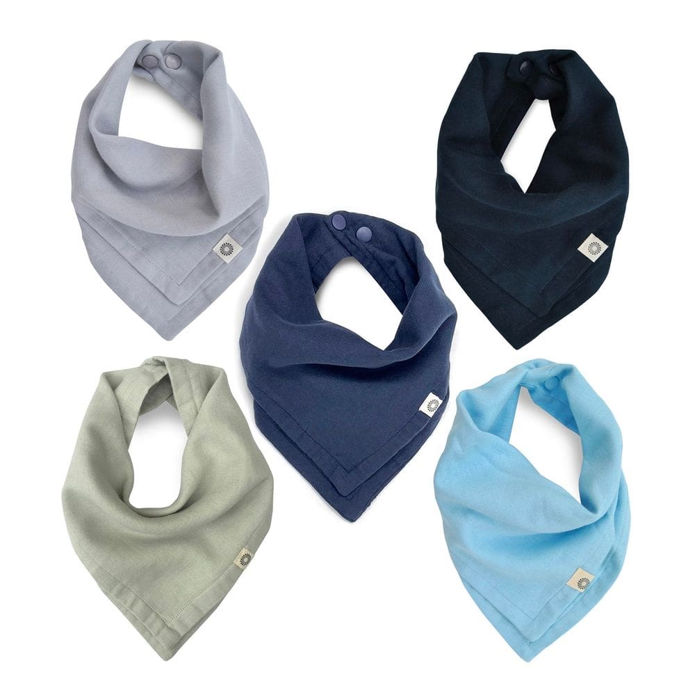 Baby Bib Kishu Baby Indi GOTS, musselina orgânica, pacote com 5 unidades reversíveis