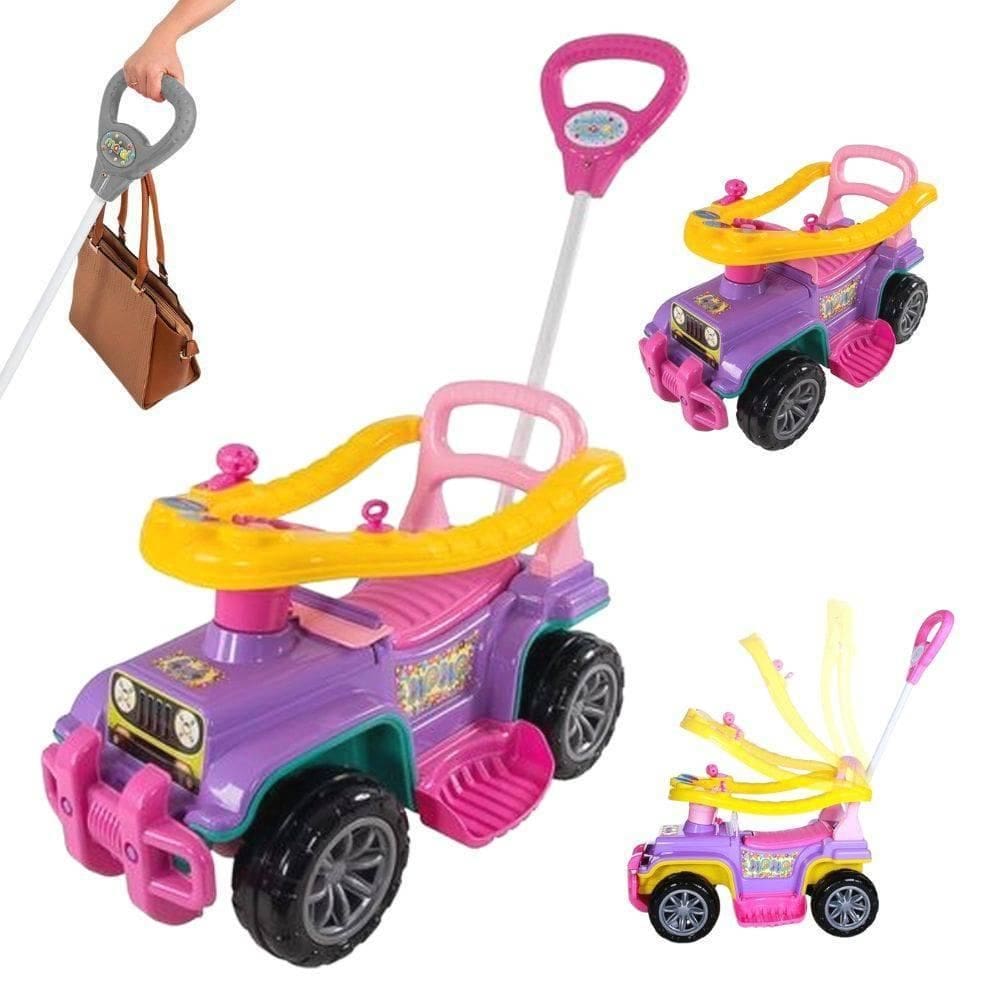 Carrinho De Passeio Infantil Com Empurrador Bebe Jipe