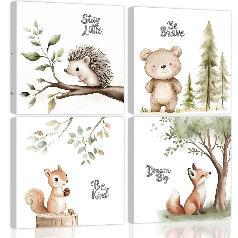 Conjunto de impressão Baby Nursery Wall Art Decor Be Brave Be Kind Safari