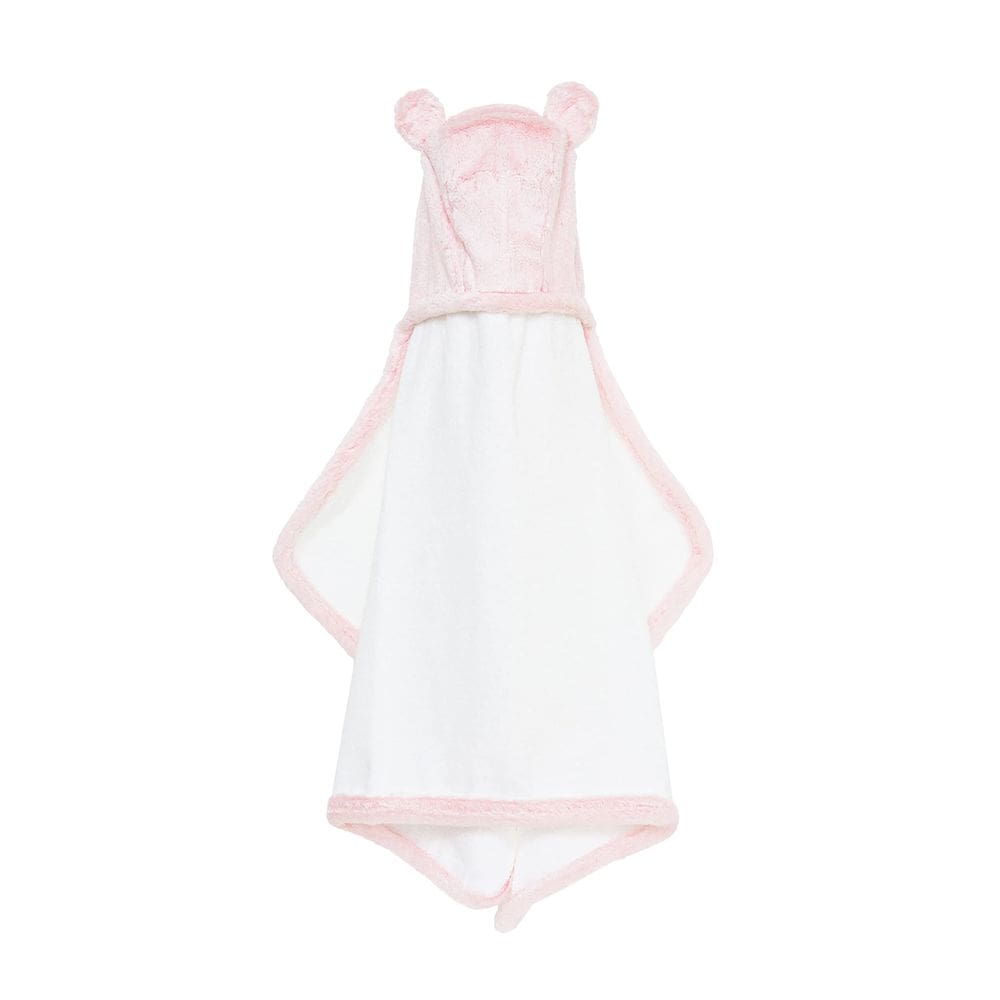 Toalha de bebê Little Giraffe Luxe com orelhas 41x104cm rosa