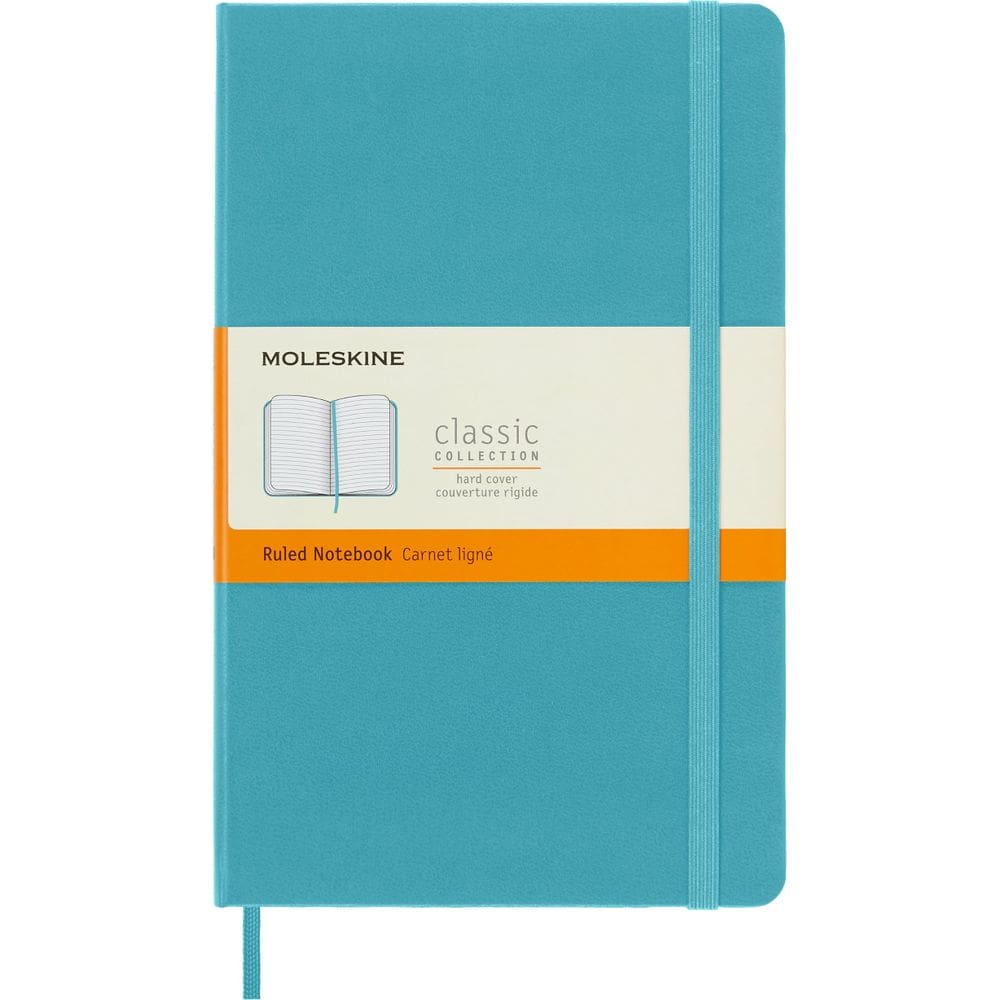Caderno Moleskine Classic, capa dura, grande, azul recife, 240p