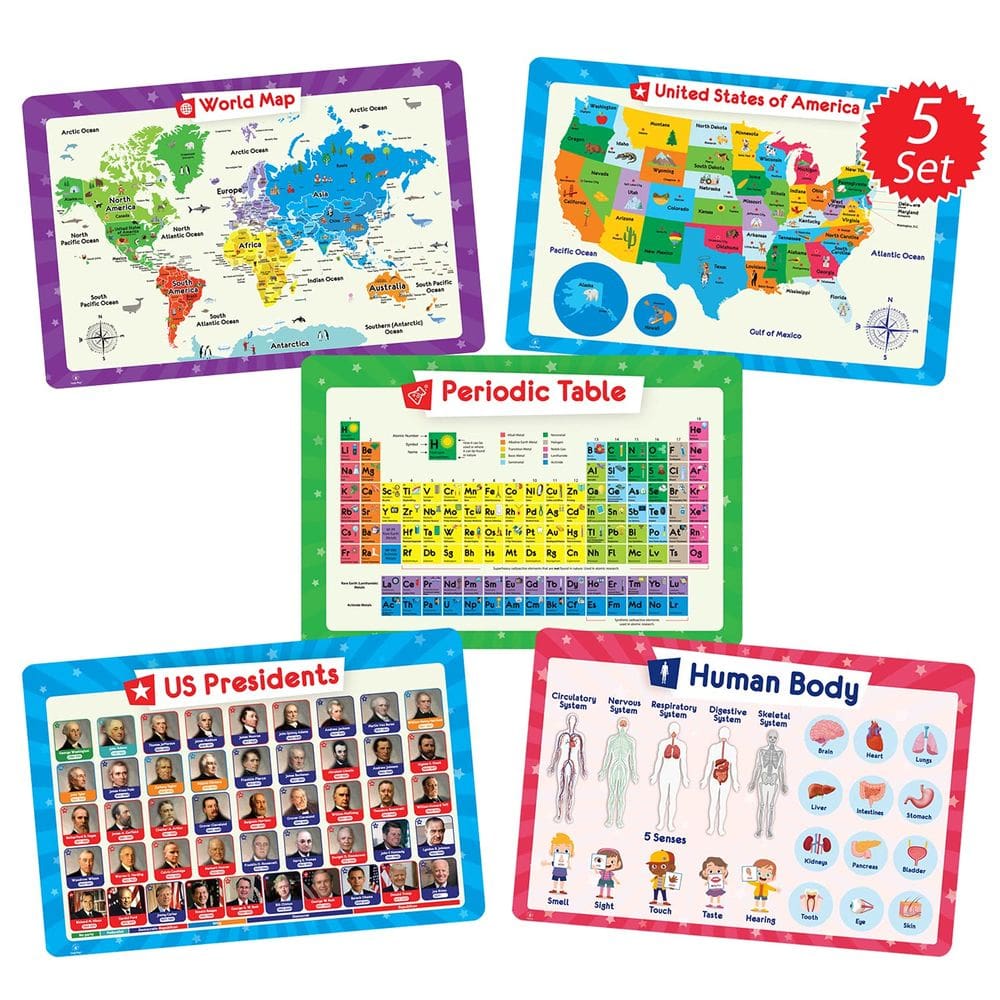 Tapetes americanos Simply Magic 5 para crianças, antiderrapantes, laváveis e reutilizáveis