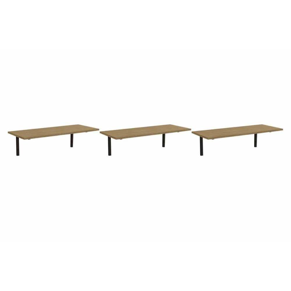 Módulo de Quarto Casal Kit 3 Prateleiras Industrial LI009 21x72x29 Freijo/Preto - Kappesberg