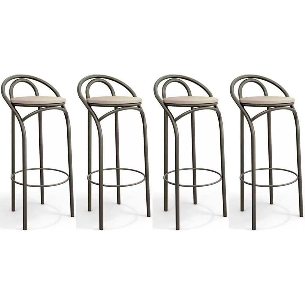 Banqueta de Cozinha Dublin 1B706 Kit 4 Un Bronze/Nude 16 - Kappesberg
