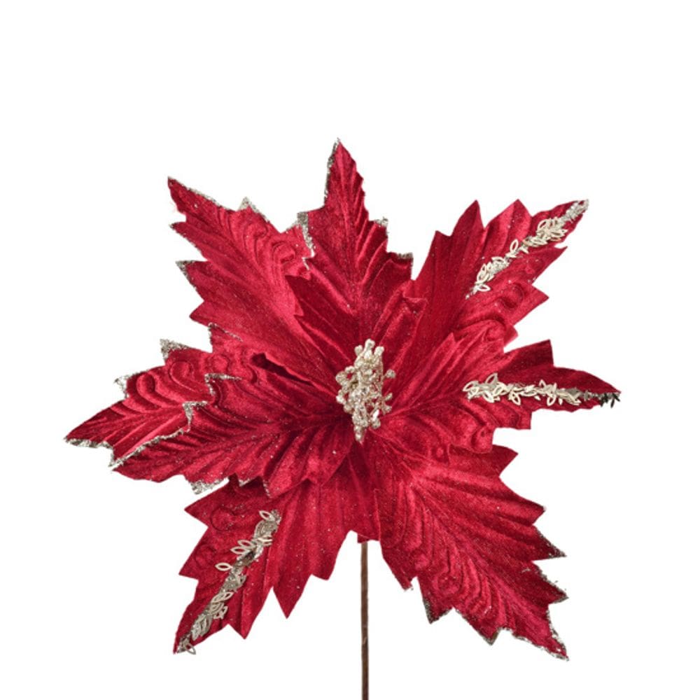 Bico De Papagaio Vermelho Com Gliter Dourado 29Cm