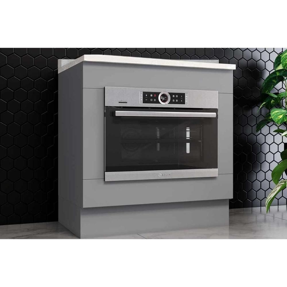 Balcão de Cozinha Modulado c/ Tampo Americana p/ Forno de Embutir 80cm Cinza - Henn
