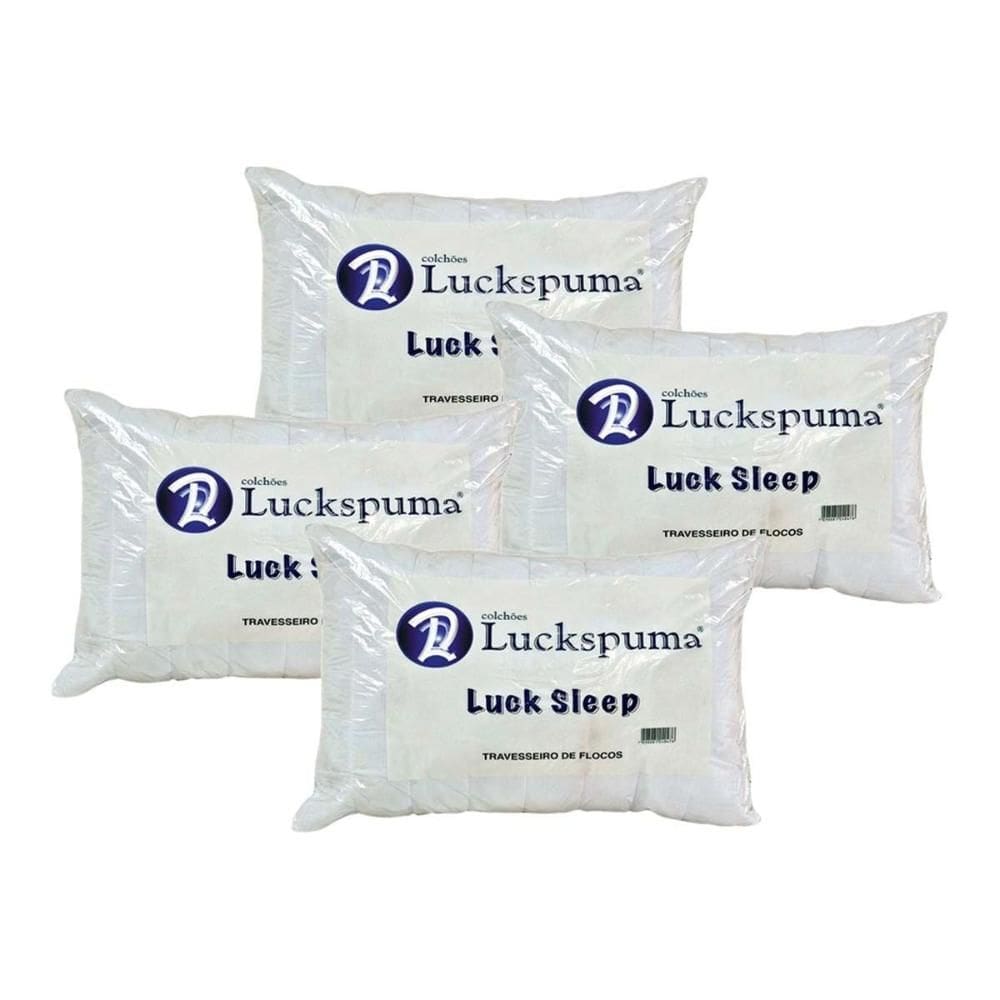 Travesseiro Espuma Luck Sleep Flocos Kit c/ 4 Un (45x65) - Luckspuma