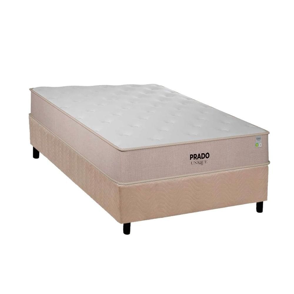 Conjunto Box Solteiro: Colchão Espuma Plumatex D28 Prado + Base CRC Suede Clean (88x188)