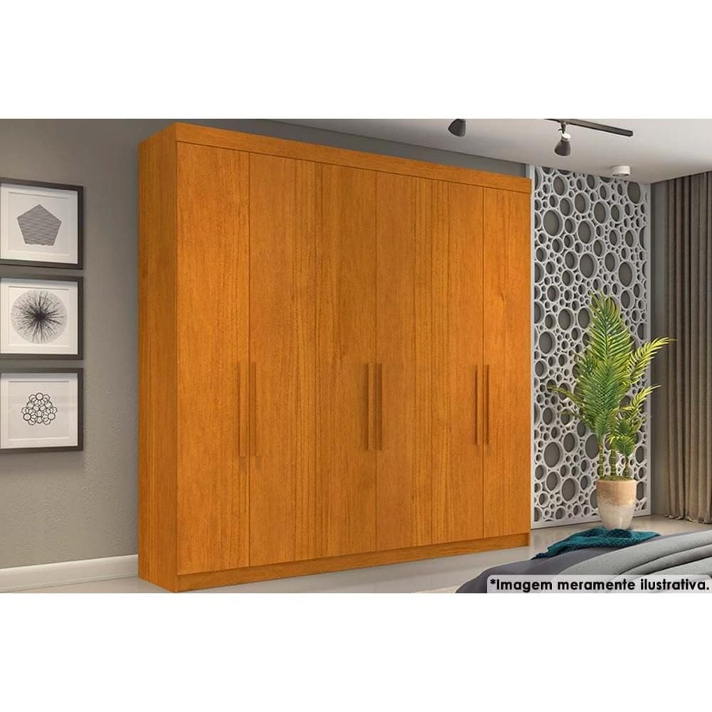 Guarda Roupa 6 Portas e 4 Gavetas França Cinamomo - Conquista