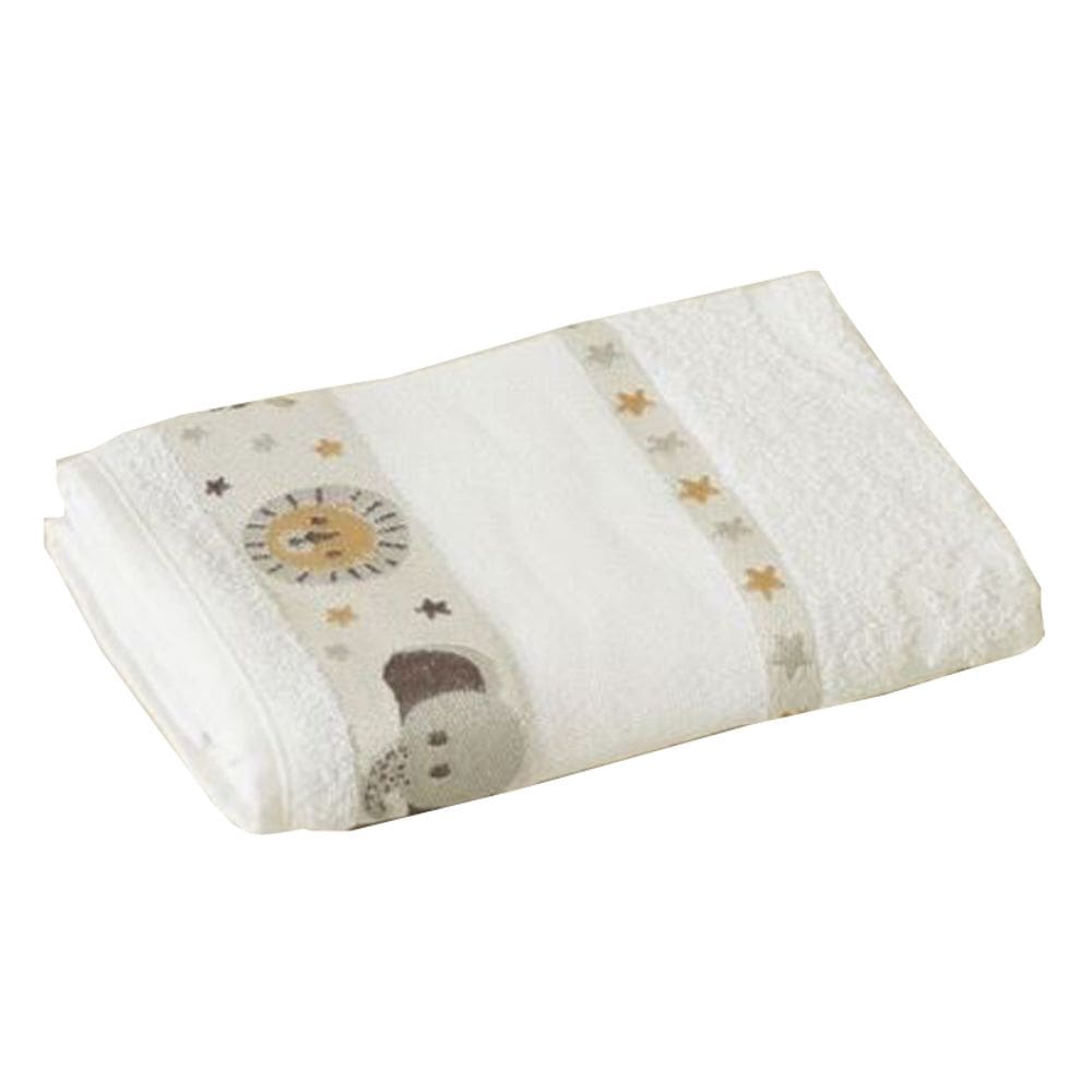 Toalha de Banho Infantil Jacquard para Bordar Funny LMPeter Branco
