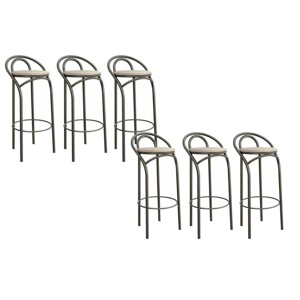 Banqueta de Cozinha Dublin 1B706 Kit 6 Un Bronze/Nude 16 - Kappesberg