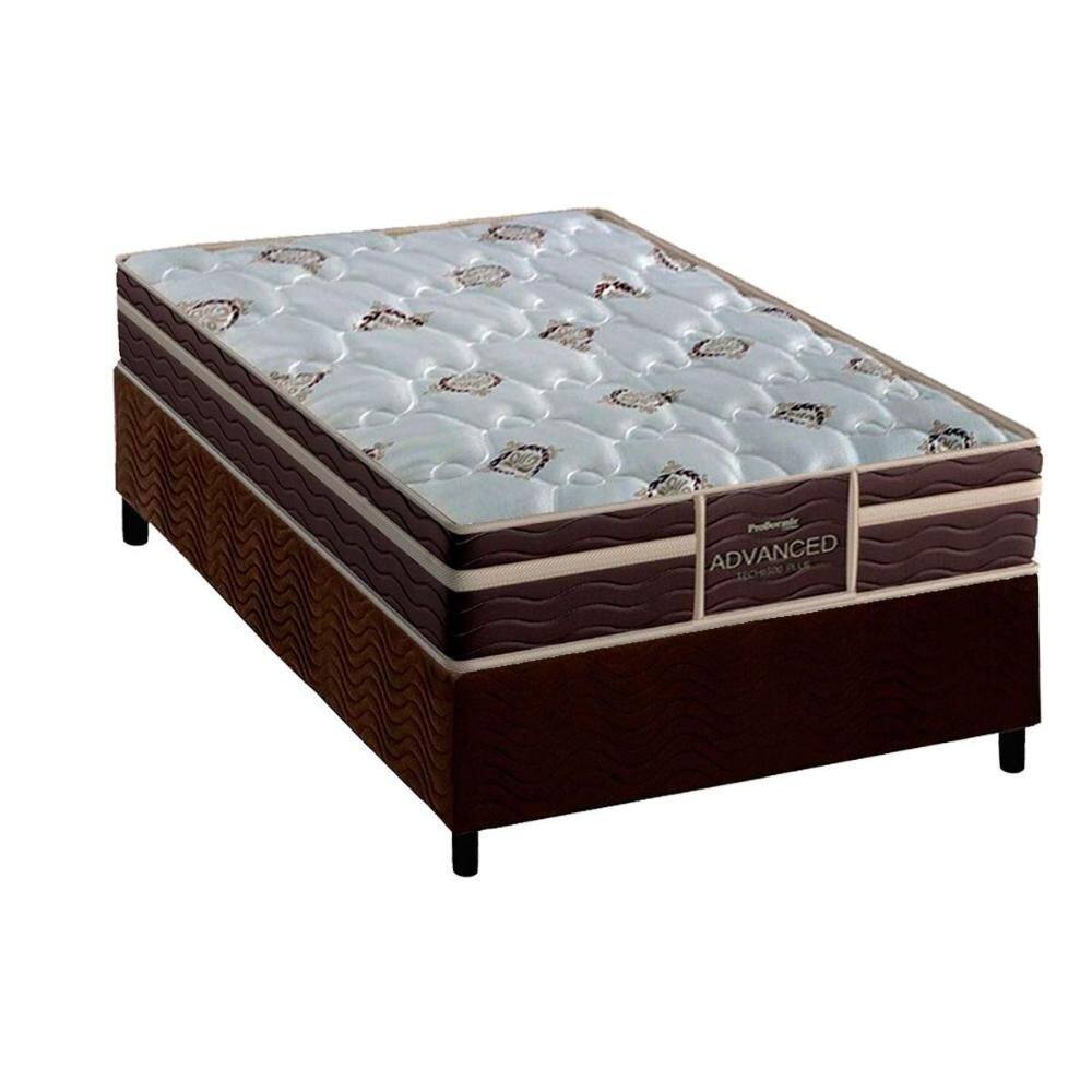 Conjunto Box Solteiro: Colchão Anatômico Probel D33 Firmepedic ProDormir Advanced Tech1500 Plus Brown + Base CRC Suede Brown (88x188)