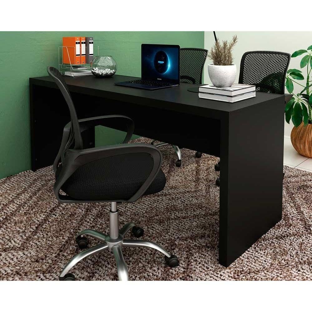 Mesa Computador ME4185 180cm Preto - Tecno Mobili