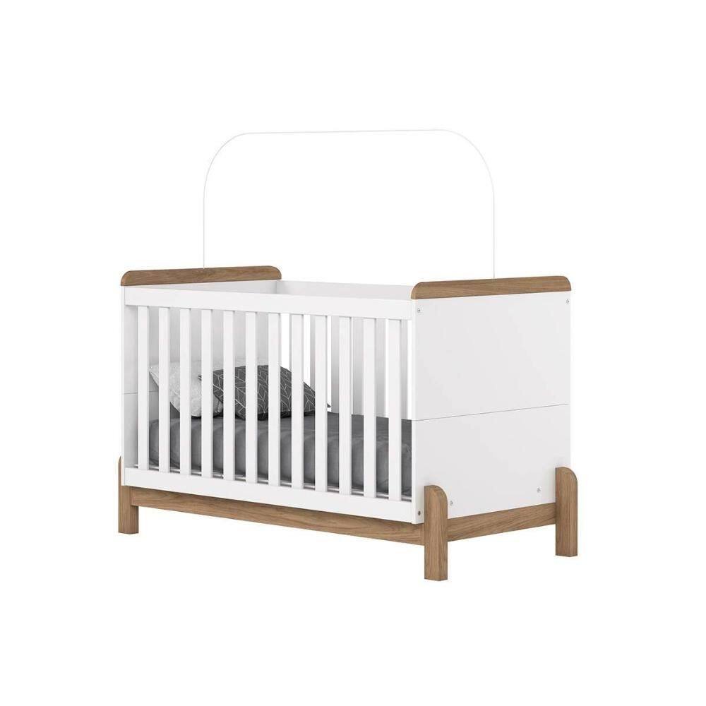 Berço / Mini Cama Infantil Ternura 3 em 1 Branco/Jequitiba - Henn