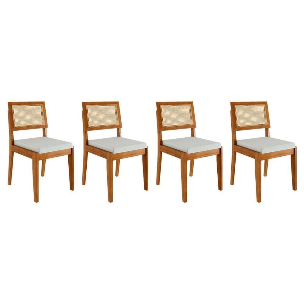 Cadeira de Cozinha Rainha Kit 4 Uni Natural - Nesher