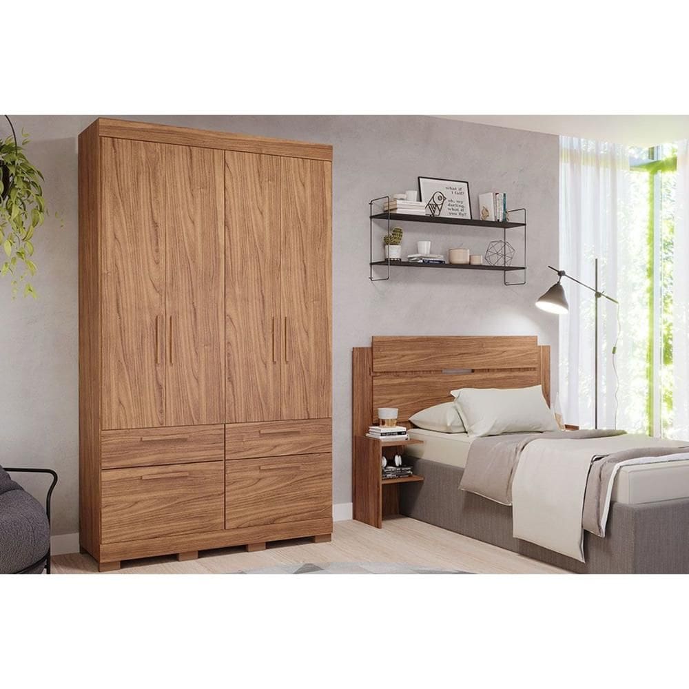 Guarda Roupa 5 Portas e 3 Gavetas Porto Cinamomo - Panan