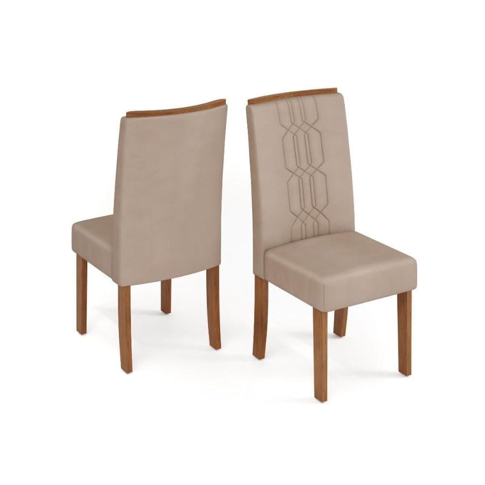 Cadeira de Cozinha Zoe Kit 2 Un Cedro/Suede Creme - DJ Móveis