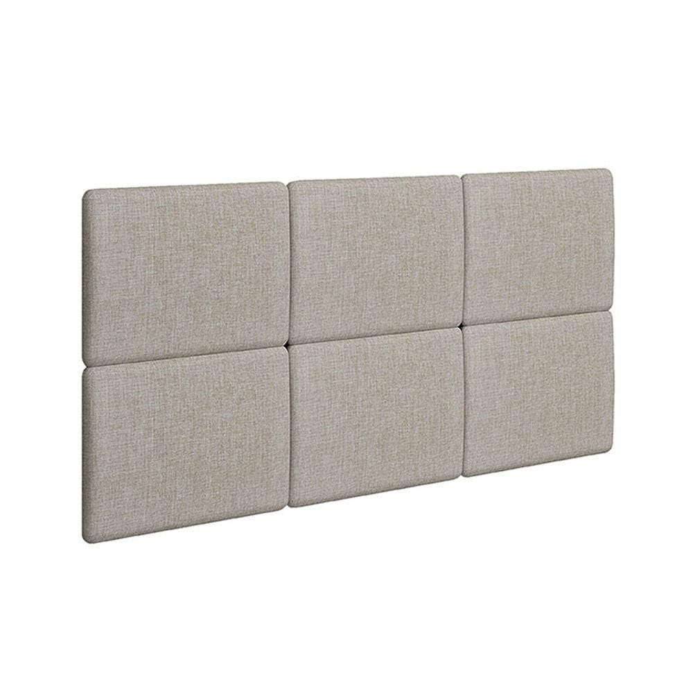 Painel de Cama Box Estofada Modulada Lucca (3un) Casal/Queen - Linho Bege Turim - Rufato