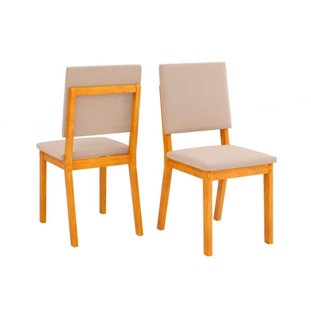 Cadeira de Cozinha Talia Cedro/Suede Creme - DJ Móveis