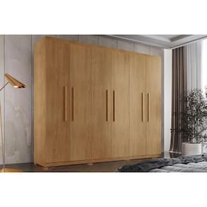 Guarda Roupa 6 Portas e 2 Gavetas c/ Pés Espanha Naturale - Rufato