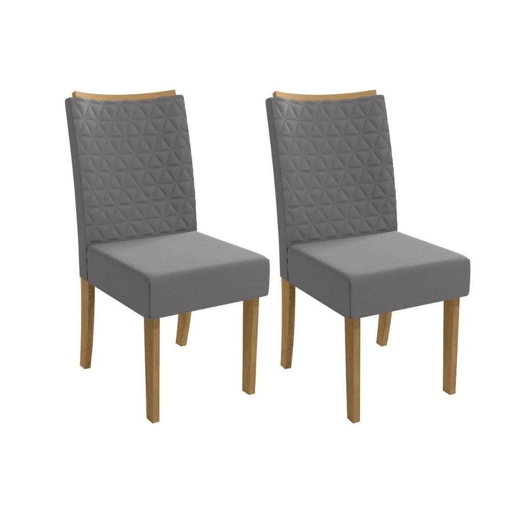 Cadeira de Cozinha 2CAD129 Kit 2 Un Canela/Suede Cinza - Kappesberg