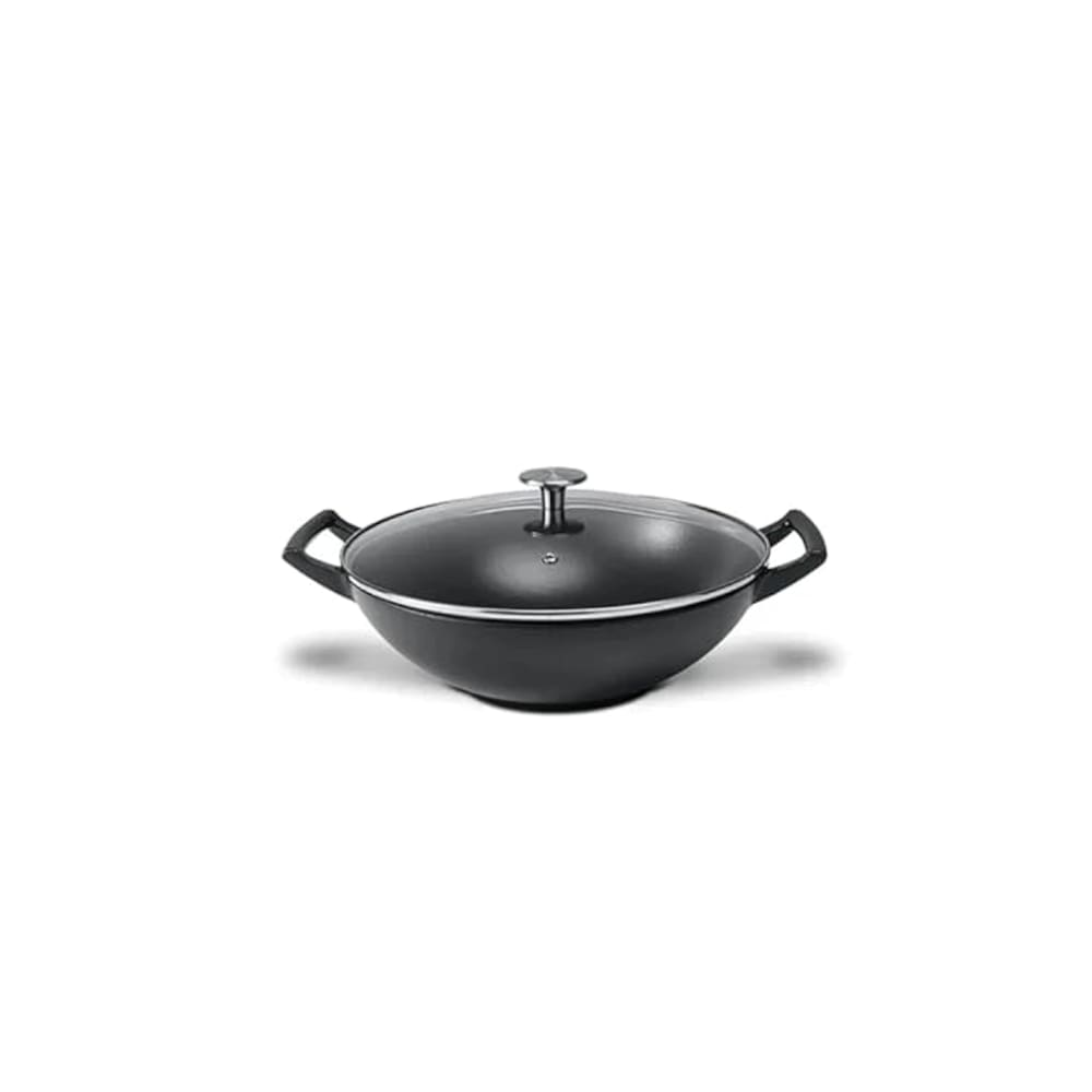 Wok com Tampa 31x9,5 4,4L Sauté Preta Brinox