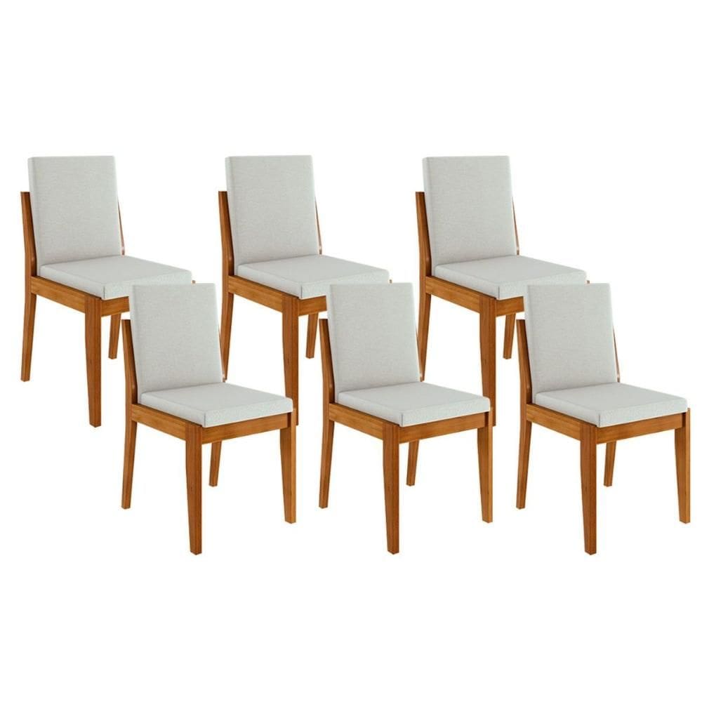 Cadeira de Cozinha Lady Kit 6 Uni Natural - Nesher