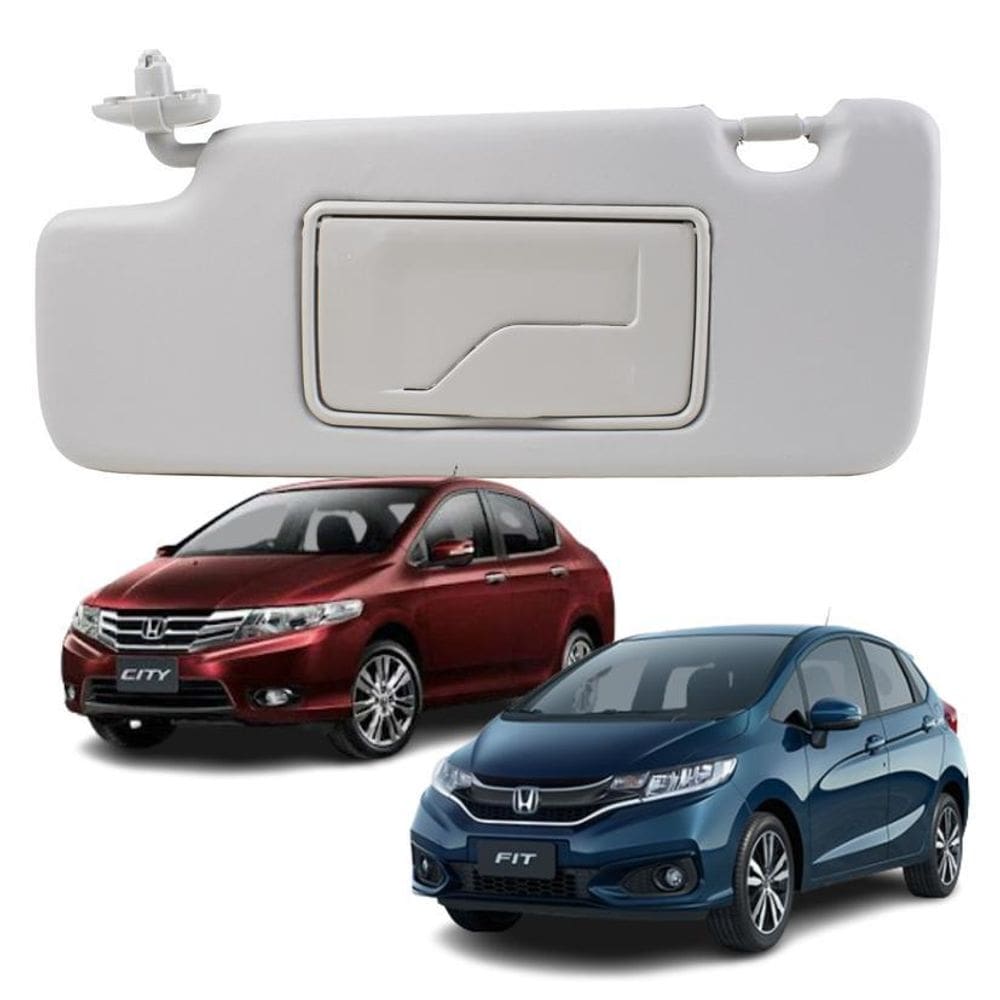 Quebra Sol Com Espelho Honda City Fit 09-14 Lado Esquerdo