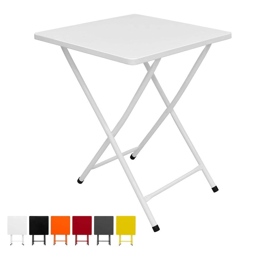 Mesa Dobrável Bar/Restaurante Aço Ferro Branco 74x58 cm