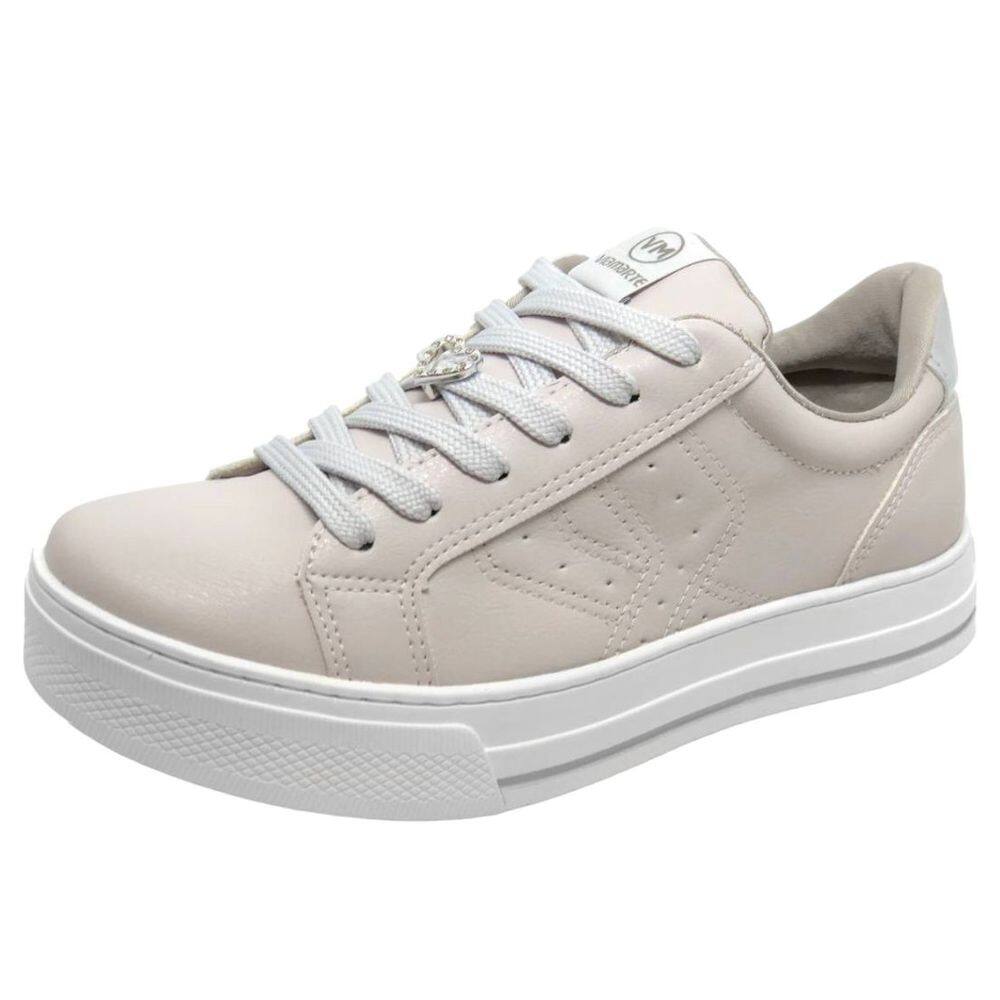 Tênis Feminino Conforto Casual Strass Coração Via Marte