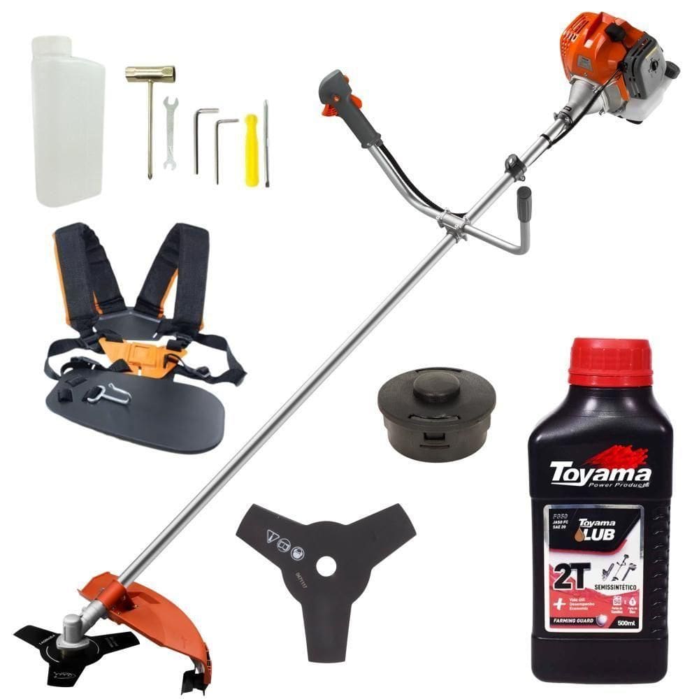 Roçadeira Tekna Rl430acntk Faca E Carretel + óleo Toyama 2t