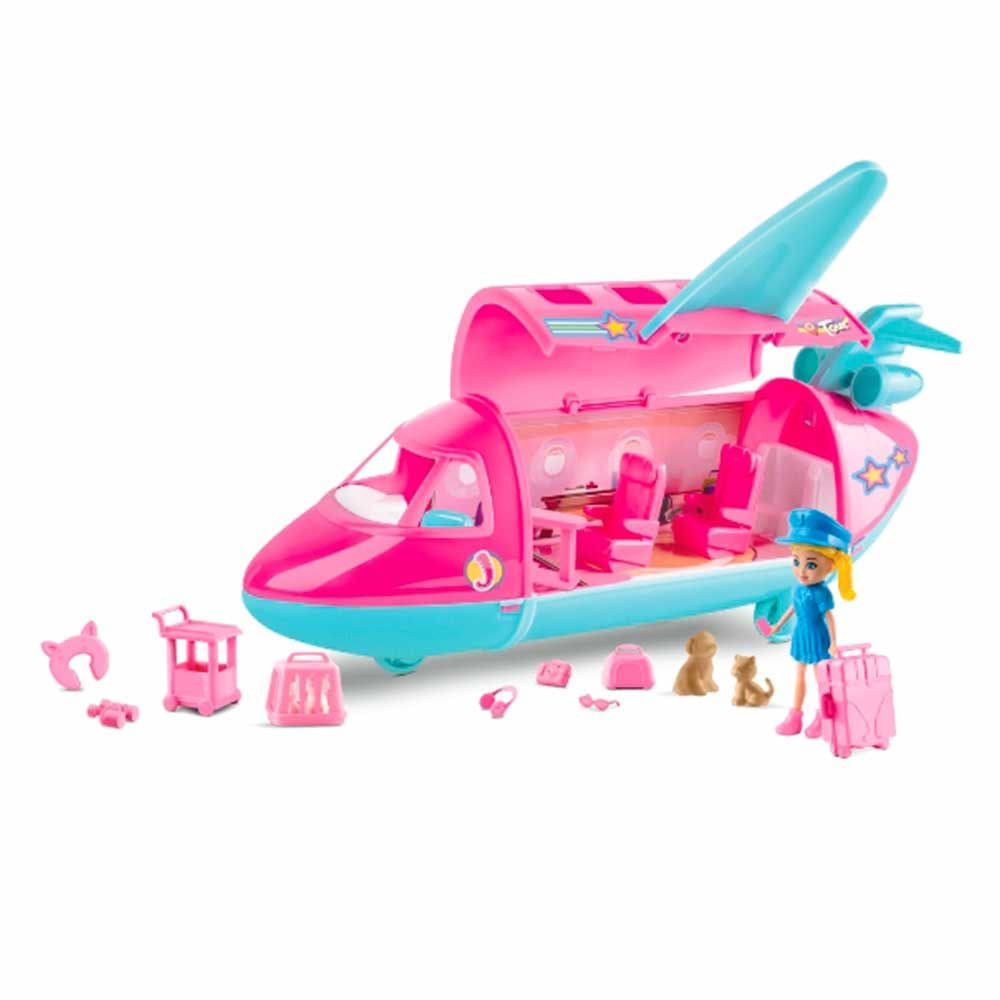 Veículo e Boneca - Judy World - Avião da Judy - Samba Toys