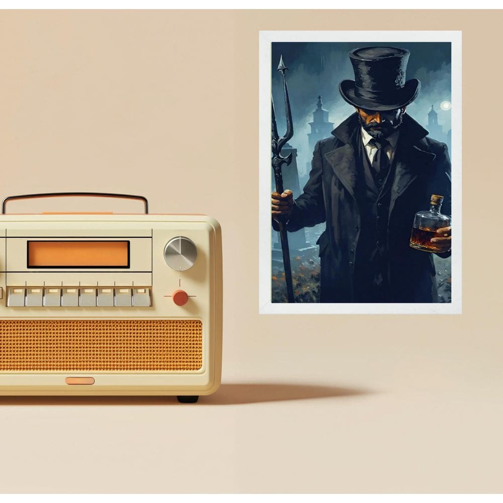 Quadro Decorativo Exu 7 Covas 24X18Cm - Com Vidro