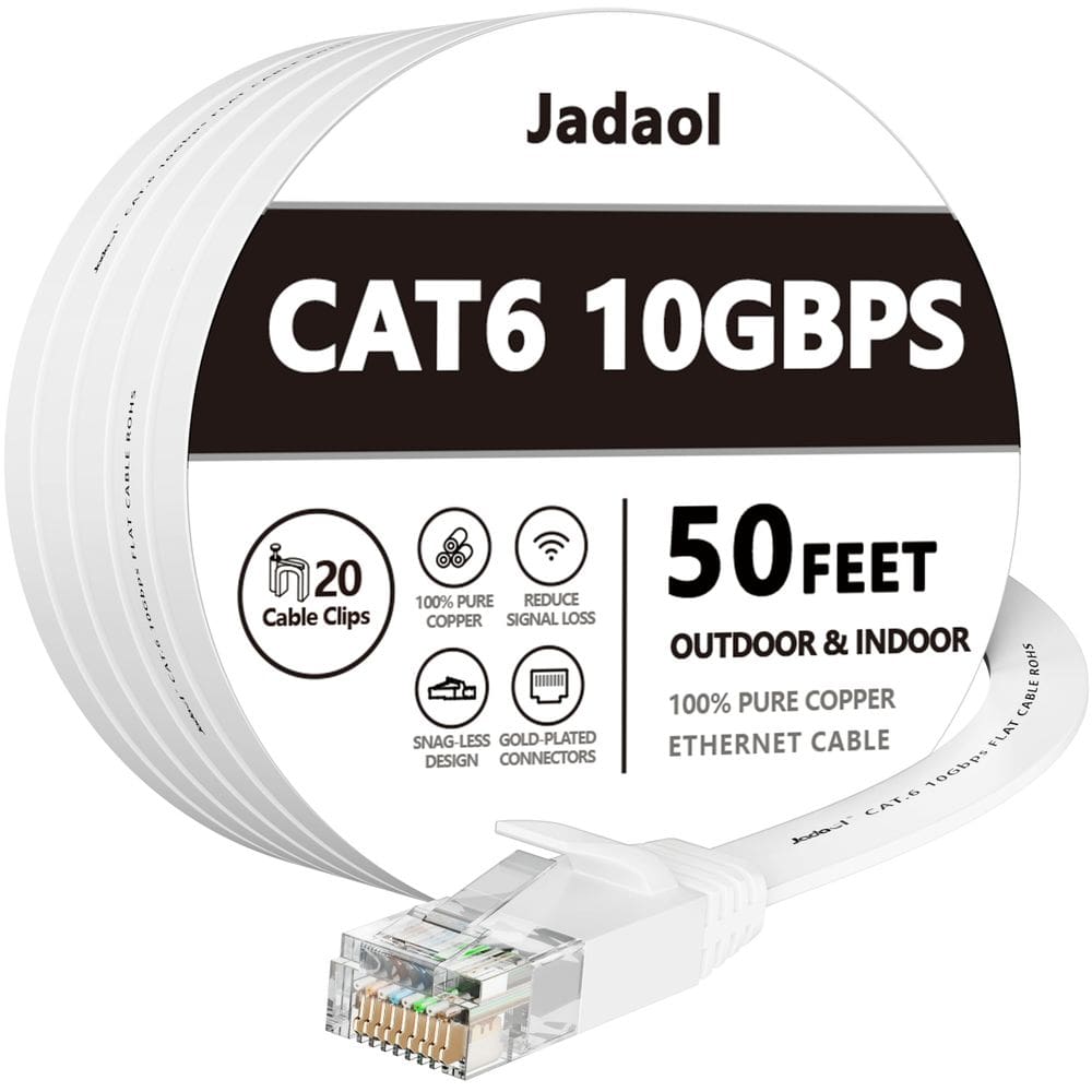 Cabo Ethernet Jadaol Cat 6 15m externo e interno de 10 Gbps branco