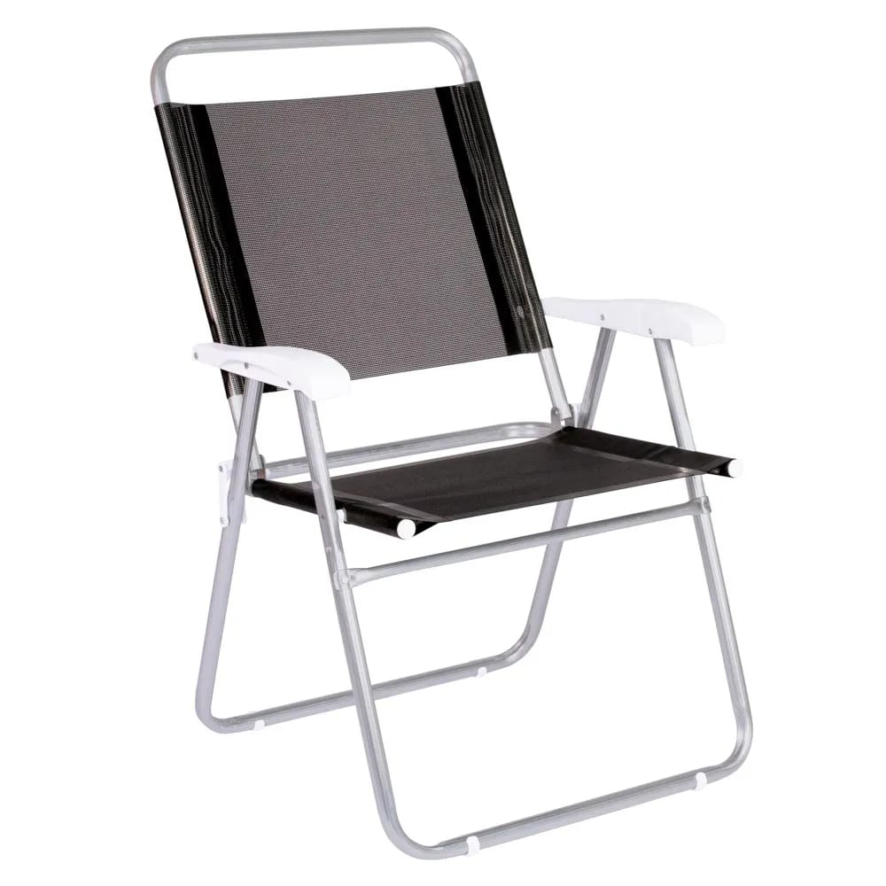 Cadeira Master Plus Aluminio Preta - Mor