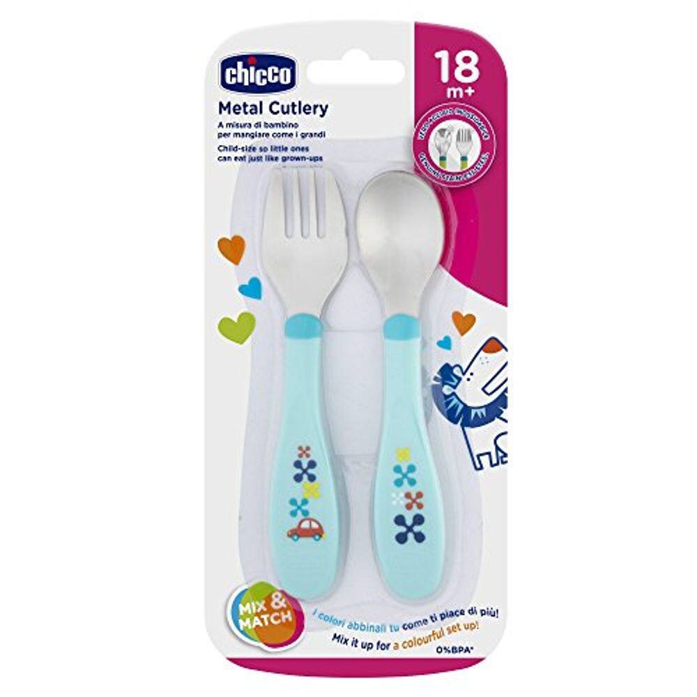 Conjunto De Talheres De Inox 18M Menino - Chicco
