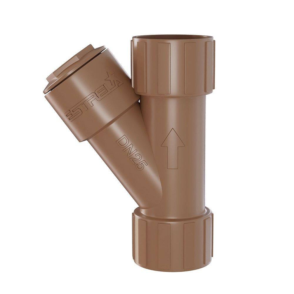 Junção Filtro Y Conexão Roscável PVC Marrom 3/4`` Estrela