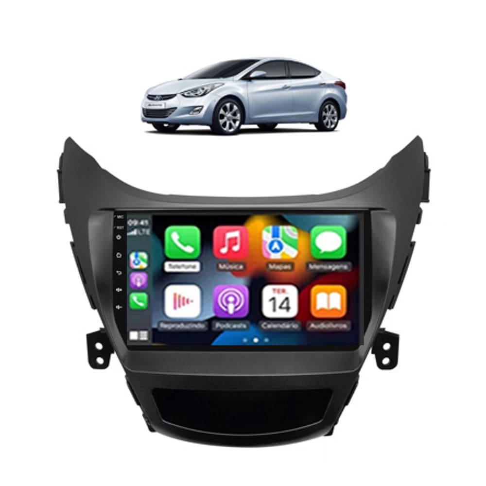 Kit Multimidia Elantra 12 / 14 Carplay AndroidAuto 9 Pol - Roadstar 908BR