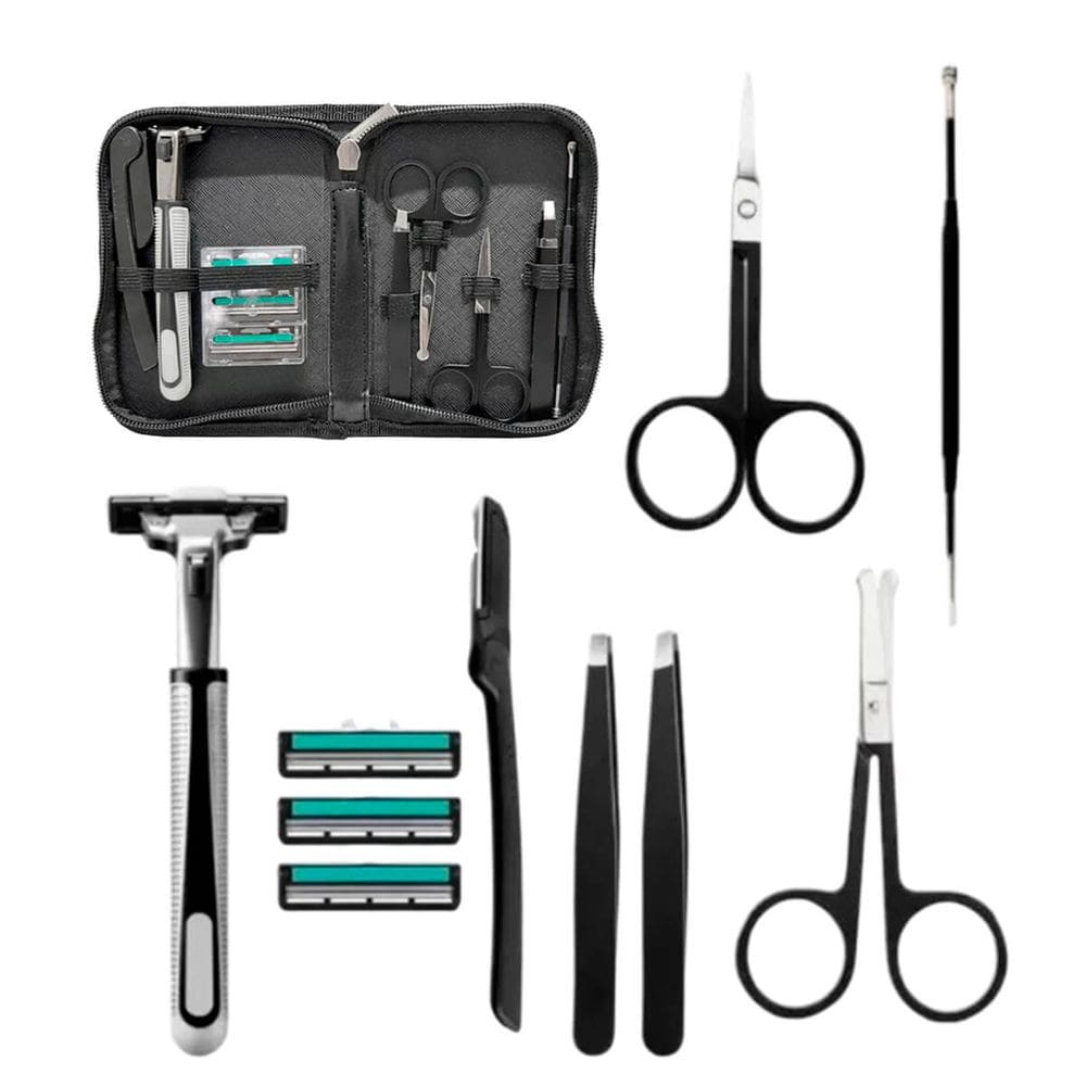 Kit Completo Design de Sobrancelhas Portátil 10 Peças