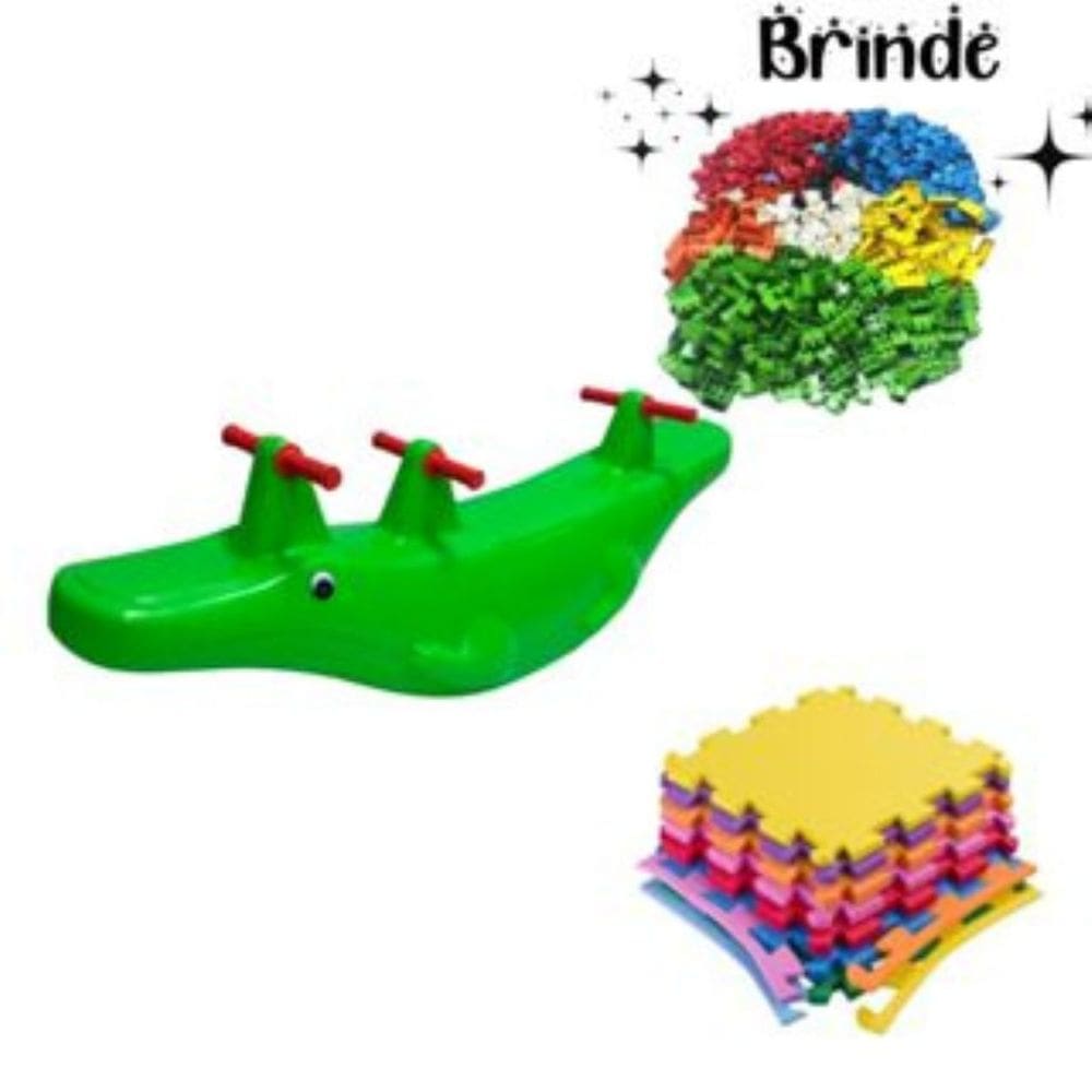 Crocodilo com Tatames e Multiblocos – Brinquedo Educativo e Divertido