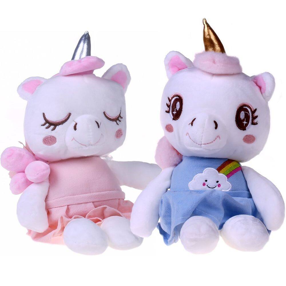 Kit 2 Bichinho de Pelúcia Infantil Unicórnio 40cm